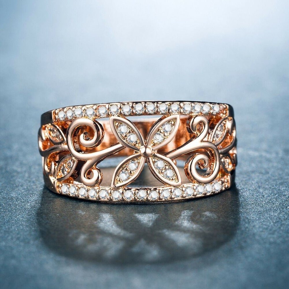 SIZE 10 ROSEGOLD ETERNITY BRIDAL RING